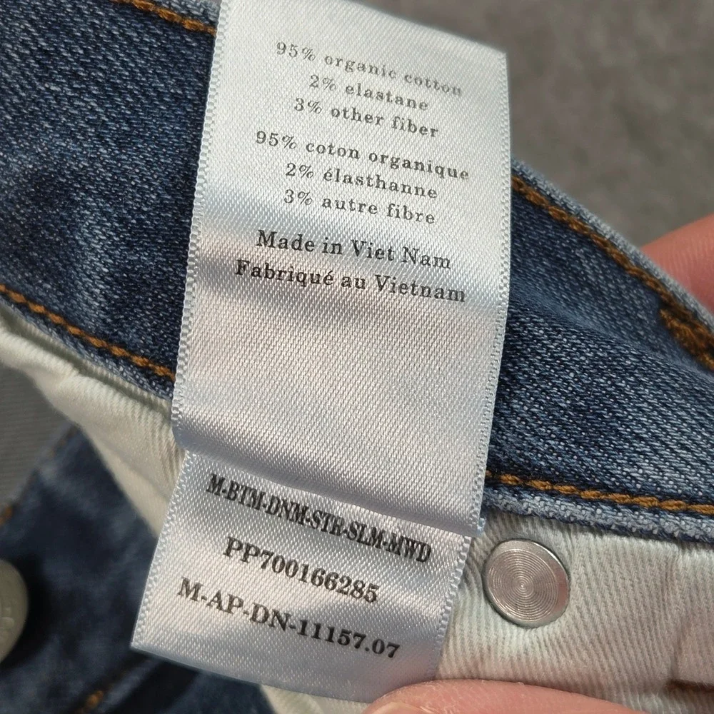 Everlane Uniform Jeans Mens Blue 33x28 (tag 33x30) Slim Stretch Medium Wash